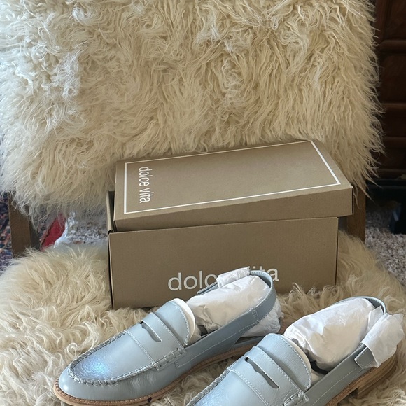 COPY - Dolce Vita Hardi Mule Loafers Sky Blue Patent Leather - Picture 3 of 4